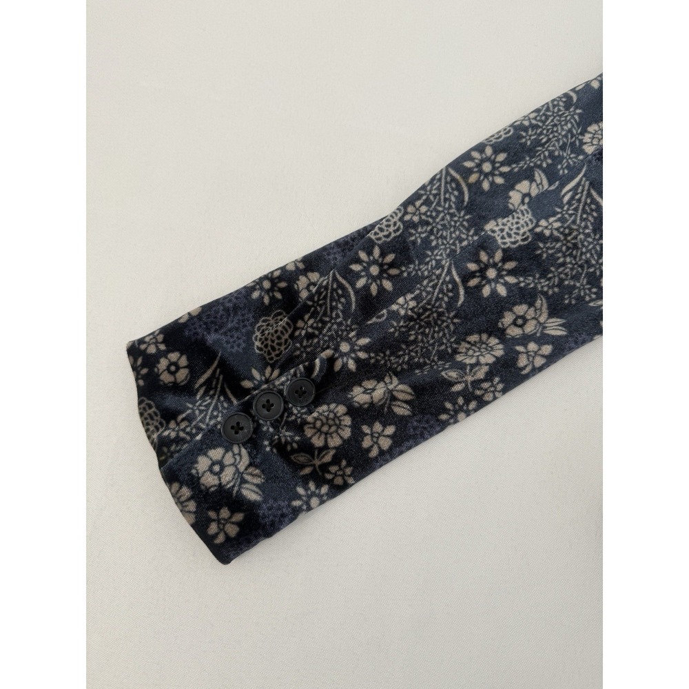 Carolina Belle Navy Velvet‎ Floral Blazer Jacket Womens Size S *FLAW - Picture 6 of 11